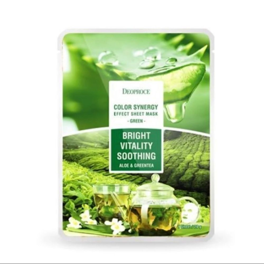 DEOPROCE Color Synergy Effect Sheet Mask Green Aloe and Green Tea
